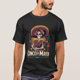 De Los Muertos La Catrina Sugar Skull Cinco De May T-Shirt