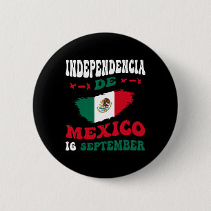 De Mexico Flag Pride Mexican Independence Day 6 Cm Round Badge
