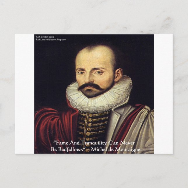 de Montaigne "Bedfellows" Wisdom Quote Gifts Postcard (Front)