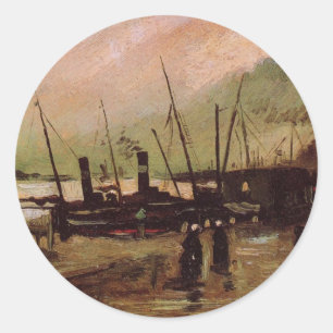 De Ruijterkade in Amsterdam by Vincent van Gogh Classic Round Sticker