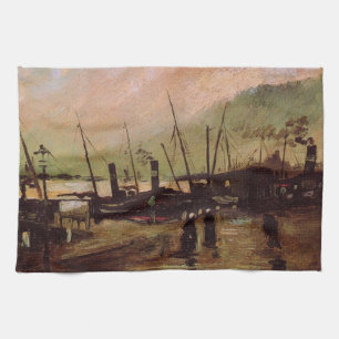 De Ruijterkade in Amsterdam by Vincent van Gogh Tea Towel