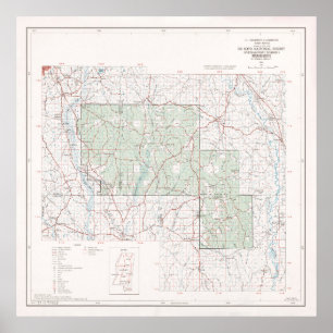 De Soto National Forest Map (1964)  Poster