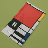 De Stijl Inspired Primary Coloured Squares Monogra