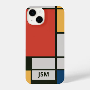 De Stijl Inspired Primary Coloured Squares Monogra iPhone 14 Case