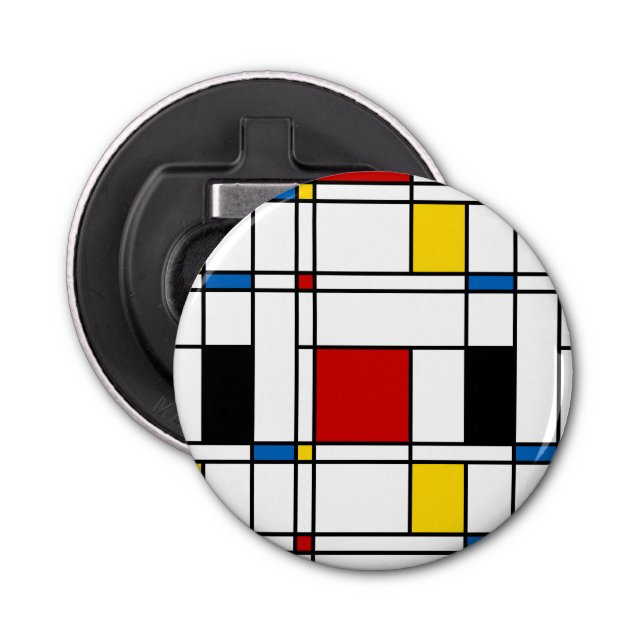 De Stijl Pattern Bottle Opener (Front)