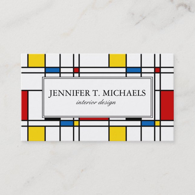De Stijl Pattern Business Card (Front)