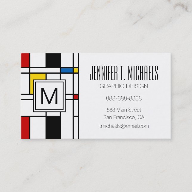 De Stijl Pattern Business Card (Front)