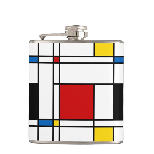 De Stijl Pattern Hip Flask (Front)