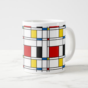 De Stijl Pattern Large Coffee Mug