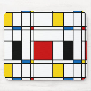 De Stijl Pattern Mouse Pad