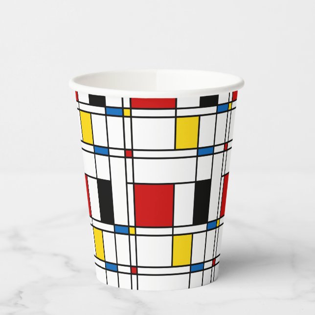 De Stijl Pattern Paper Cups (Left)