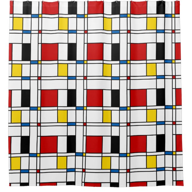 De Stijl Pattern Shower Curtain (Front)