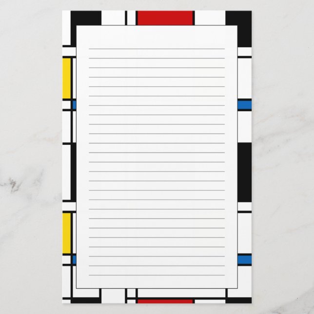 De Stijl Pattern Stationery (Front)