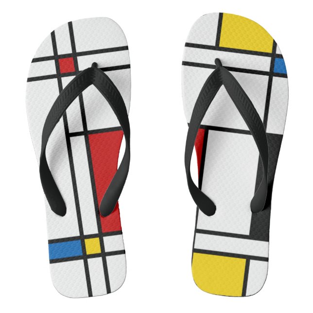 De Stijl Pattern Thongs (Footbed)