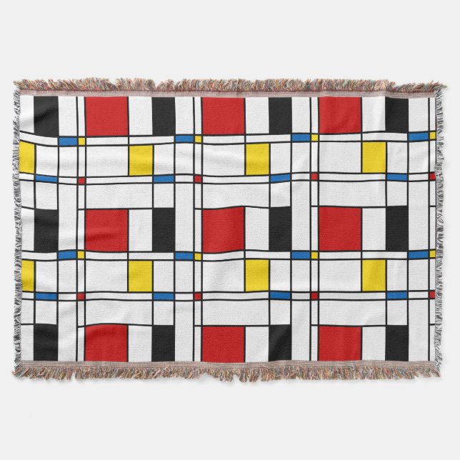 De Stijl Pattern Throw Blanket (Front)