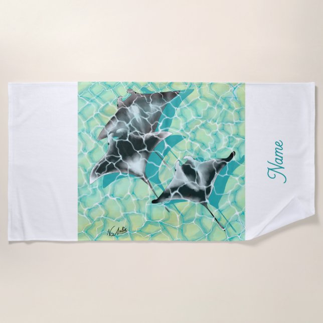 DE Strandtuch Manta Rochen Beach Towel (Front)
