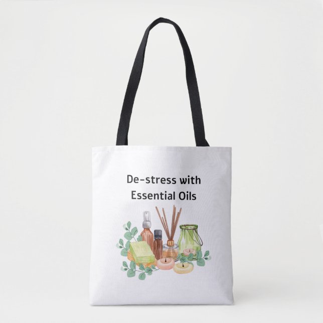 De-Stress with Essential Oils Tote Bag (Front)