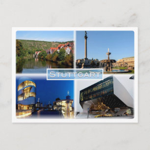 DE Stuttgart - River Neckar - Schlossplatz - Postcard