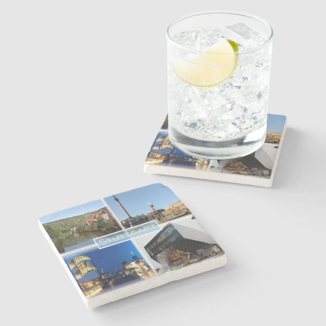 DE Stuttgart - River Neckar - Schlossplatz - Stone Coaster (Side)