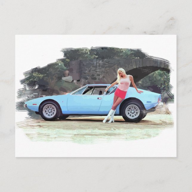 De Tomaso Pantera Vintage Postcard (Front)