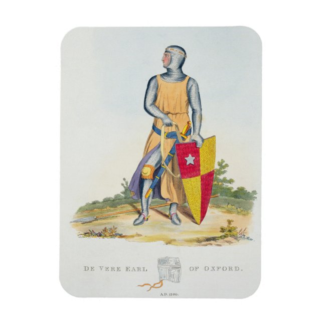 De Vere, Earl of Oxford, 1280, from 'Ancient Armou Magnet (Vertical)
