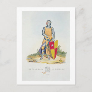 De Vere, Earl of Oxford, 1280, from 'Ancient Armou Postcard