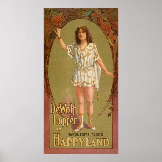 De Wolf Hopper in Happyland Theatre Poster (Front)