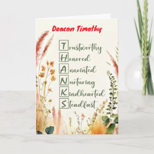 Deacon Clergy Appreciation Day Custom Name Thanks Card