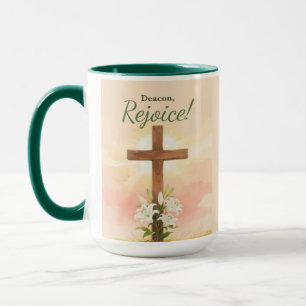 Deacon Easter Rejoice Cross and Lilies Mug