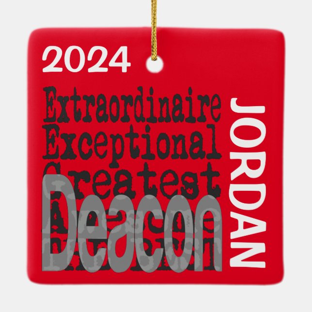 Deacon Extraordinaire CUSTOM Ceramic Ornament (Back)