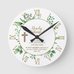 DEACON Newly Ordained Verse Gift Commemorative Round Clock