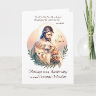 Deacon Ordination Anniversary Jesus Good Shepherd Card