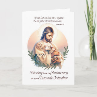 Deacon Ordination Anniversary Jesus Good Shepherd Card