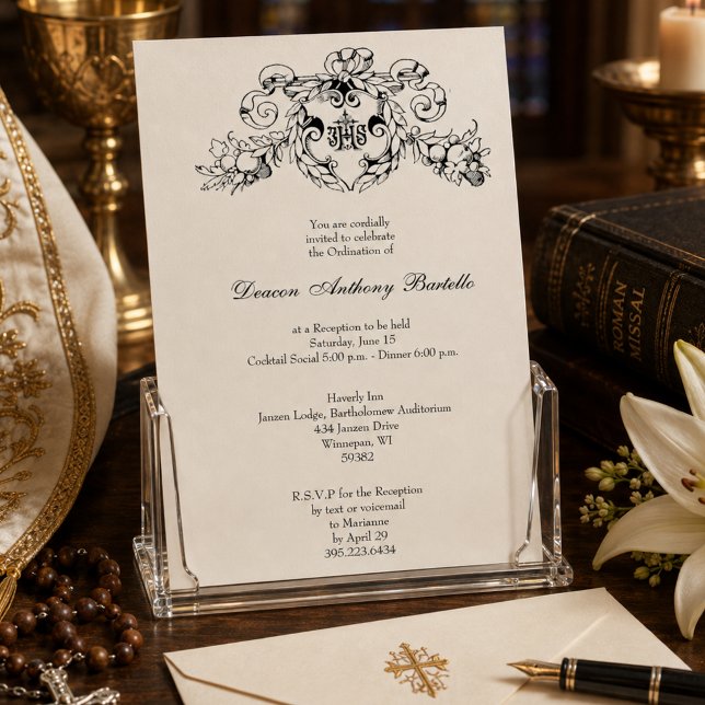 Deacon Priest Ordination Reception Invitation (Creator Uploaded)