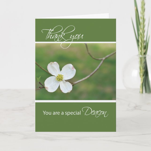 Deacon Thank You Dogwood Blossom Card (Front)