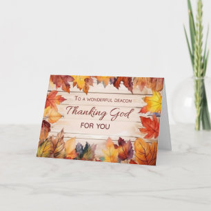 Deacon Thanksgiving Thanking God Autumn Leaves Card