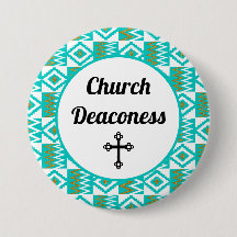 Deaconess Aqua Teal Blue Kente Cloth Button Pin