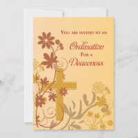 Deaconess Invitation to Ordination Cross Swirls 