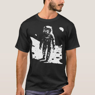 dead astronaut skeleton walking on the moon T-Shirt