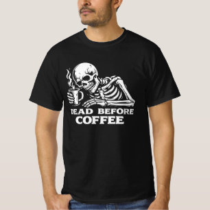 Dead Before Coffee Vintage Style Coffee Lover Tee
