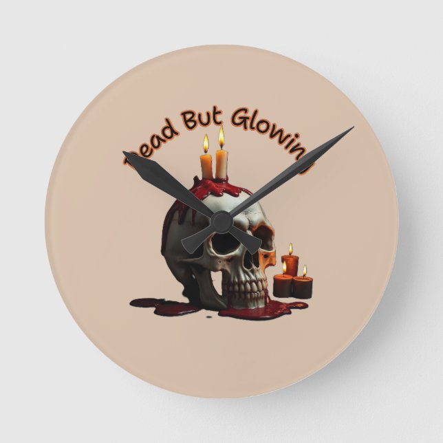 Dead But Glowing Halloween Round Clock (Front)