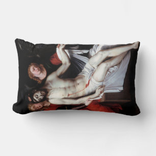 Dead Christ Supported by Two Angels (Ribalta) Lumbar Cushion