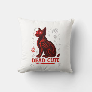 Dead Cute – Halloween Cat T-Shirt Cushion