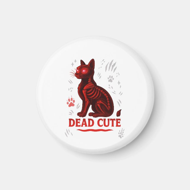 Dead Cute – Halloween Cat T-Shirt Magnet (Front)