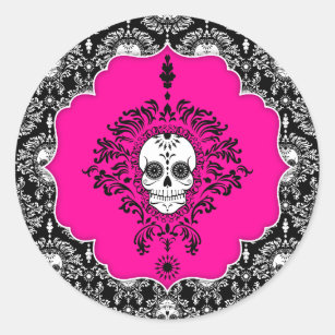 Dead Damask - Chic Sugar Skull Classic Round Sticker