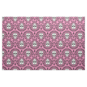 Dead Damask - Chic Sugar Skull Damask Pattern Fabric