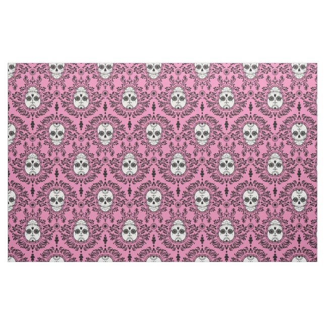 Dead Damask - Chic Sugar Skull Damask Pattern Fabric (Fat Quarter)