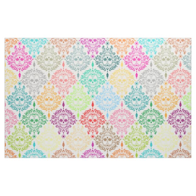 Dead Damask - Chic Sugar Skull Damask Pattern Fabric (Fat Quarter)
