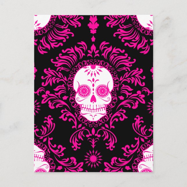 Dead Damask - Chic Sugar Skull Postcard (Front)