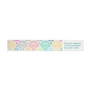 Dead Damask - Chic Sugar Skulls Custom Wrap Around Label